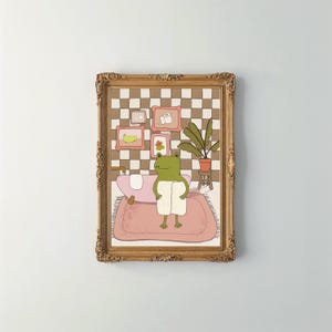 Arte para banheiro My Hoppy Place, arte de parede digital divertida de 24" x 36"