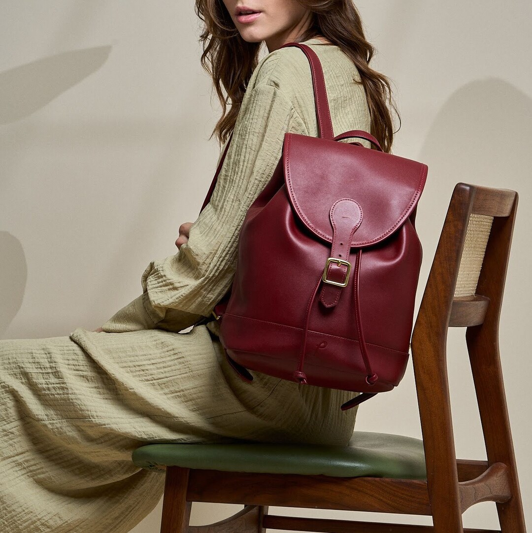 burgandy leather rectangular backpack ALTO FOR MEN – BURGUNDY The adjustable straps provide comfortable carrying Fossil Elina Dark Red Leather