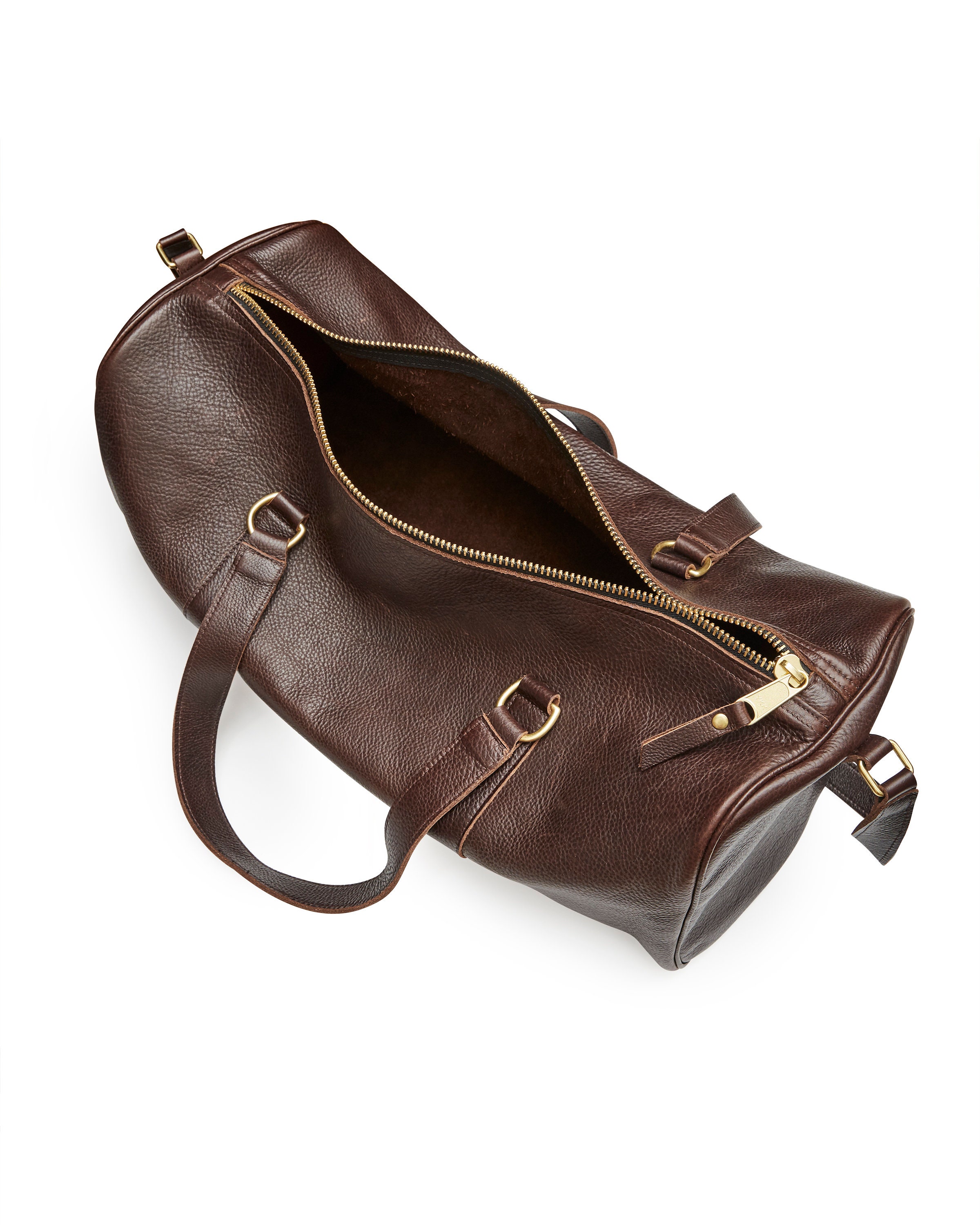 brown leather gym bag
