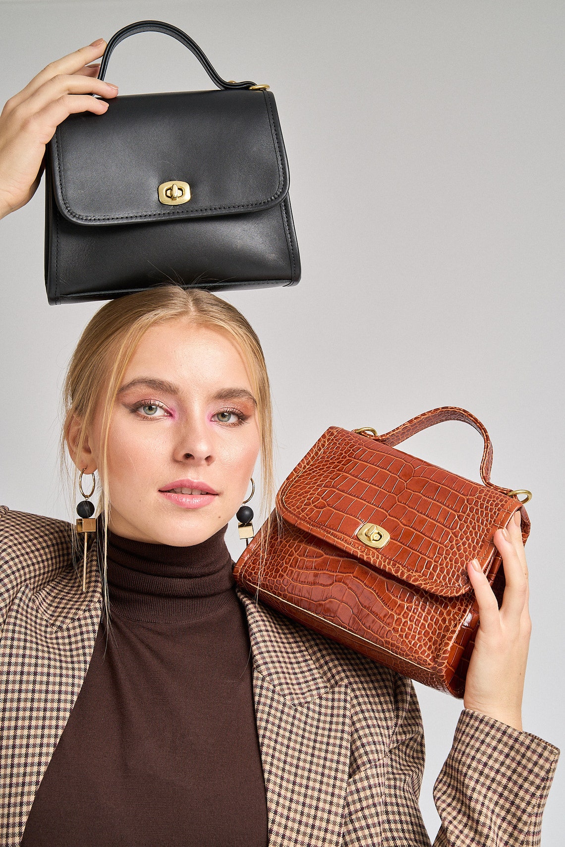 Small Brown Crossbody Leather Bag for Her Handmade Brown Etsy