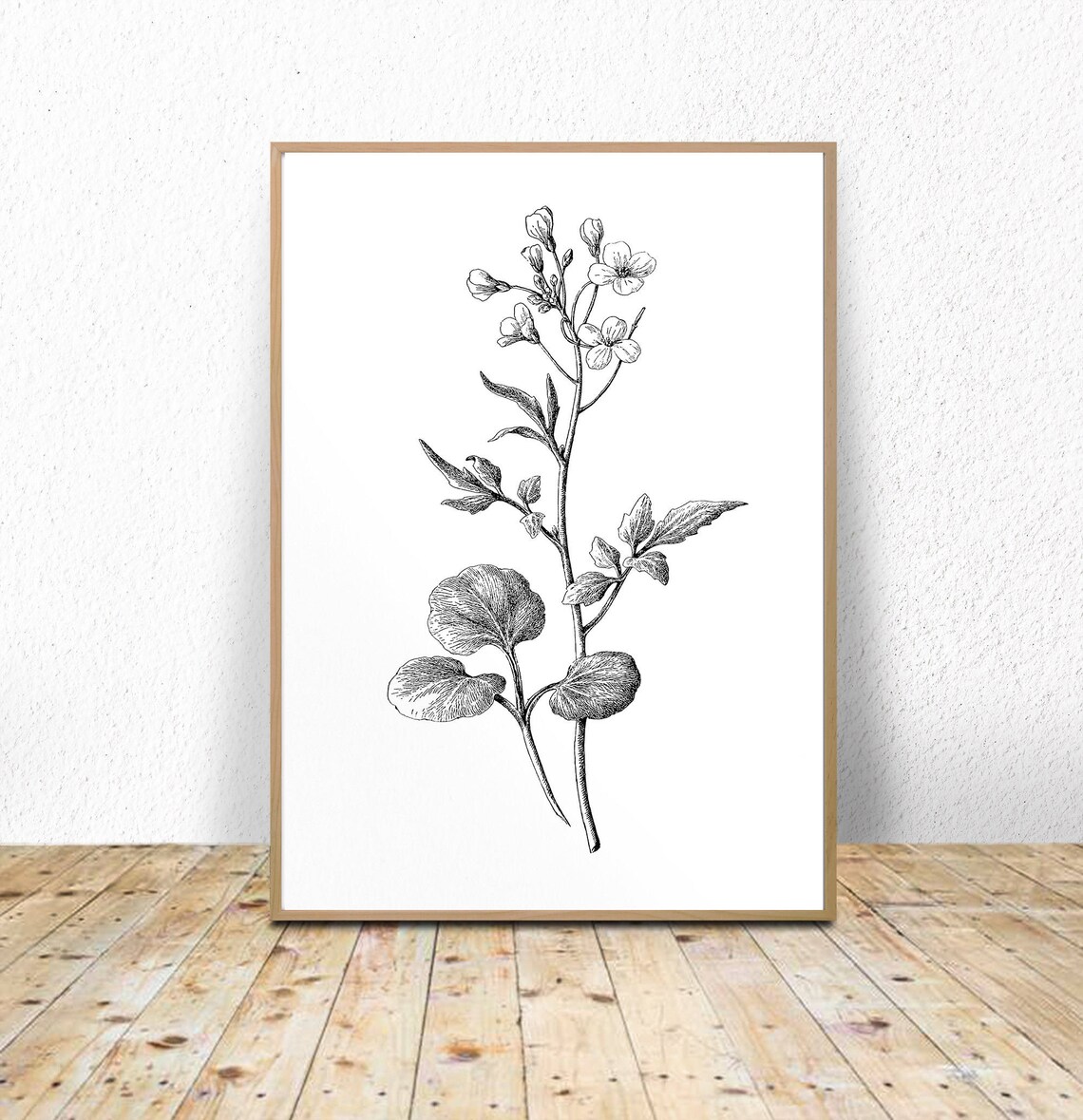 Botanical Print Black and White Black and White Printable - Etsy