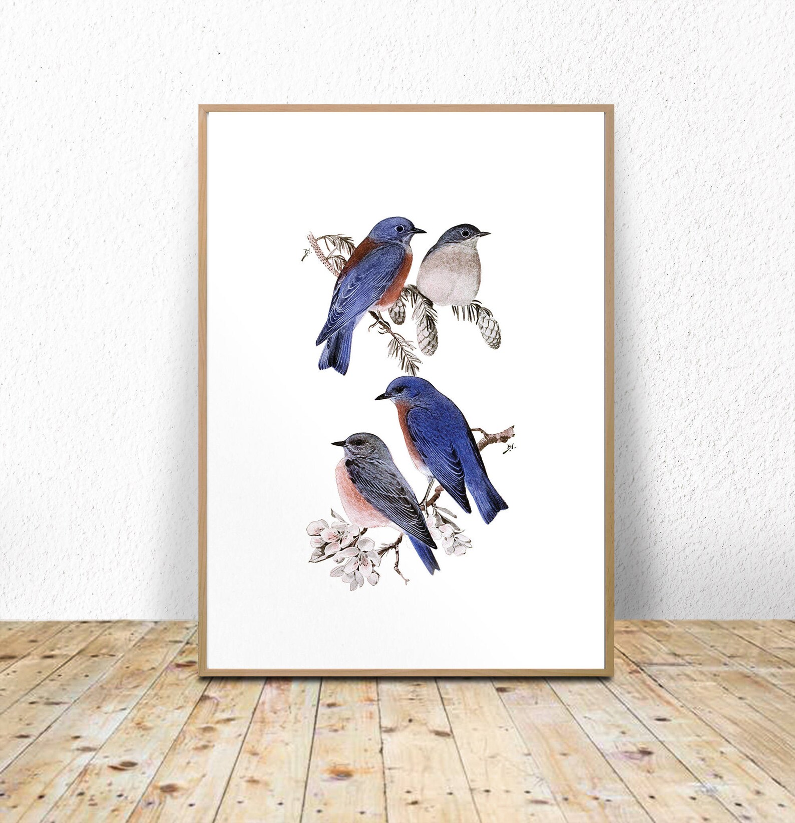 Bluebirds Art Print Bird Wall Art Birds Print Birds Art Etsy