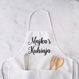 Majka&#39;s Kuhinja, Grandma&#39;s Mom&#39;s Kitchen Bosnian Apron, Mom Gift, Croatian Home Gift, Balkan Home Gift