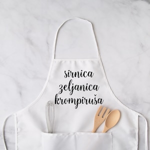 Burek, Sirnica, Zeljanica, Grandma's Mom's Kitchen Bosnian Apron, Mom Gift, Croatian Home Gift, Balkan Home Gift