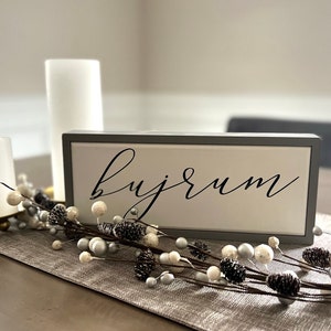 bujrum Bosnian  welcome sign | wood framed sign | welcome decor | home wall art | entryway sign | entryway wall decor