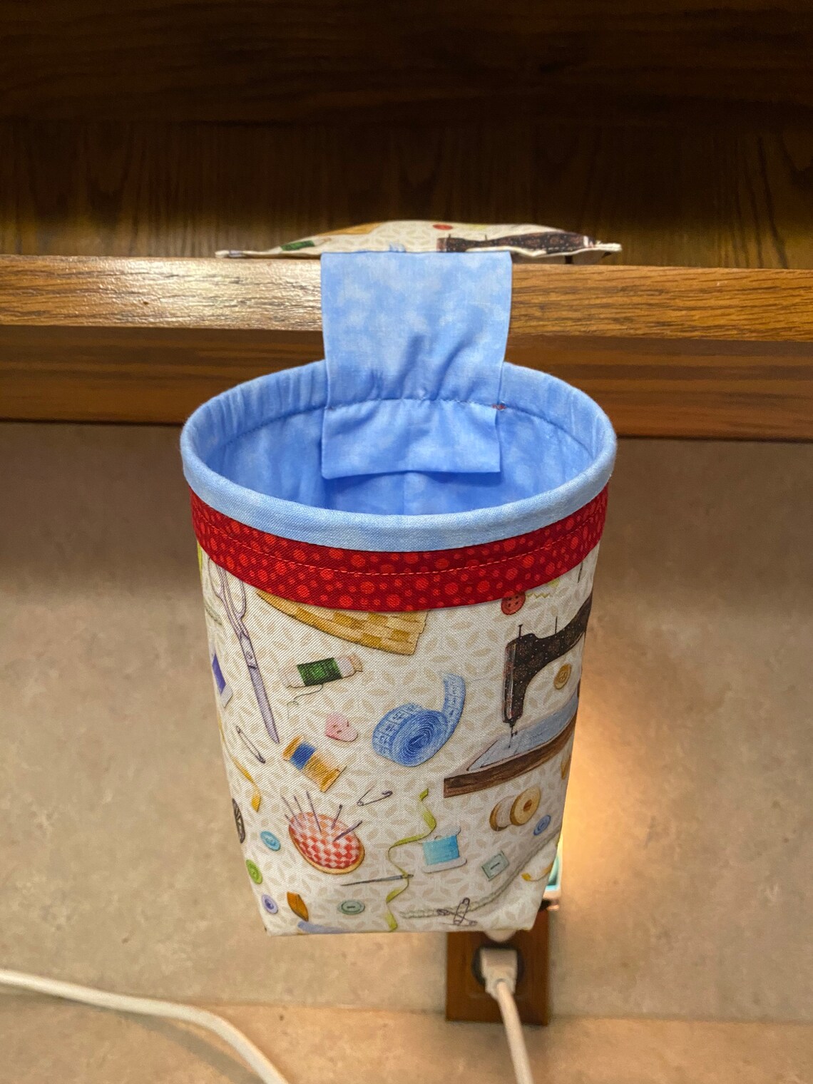 Thread Catcher With Pincushion Sewing Machine Themed Thread Etsy