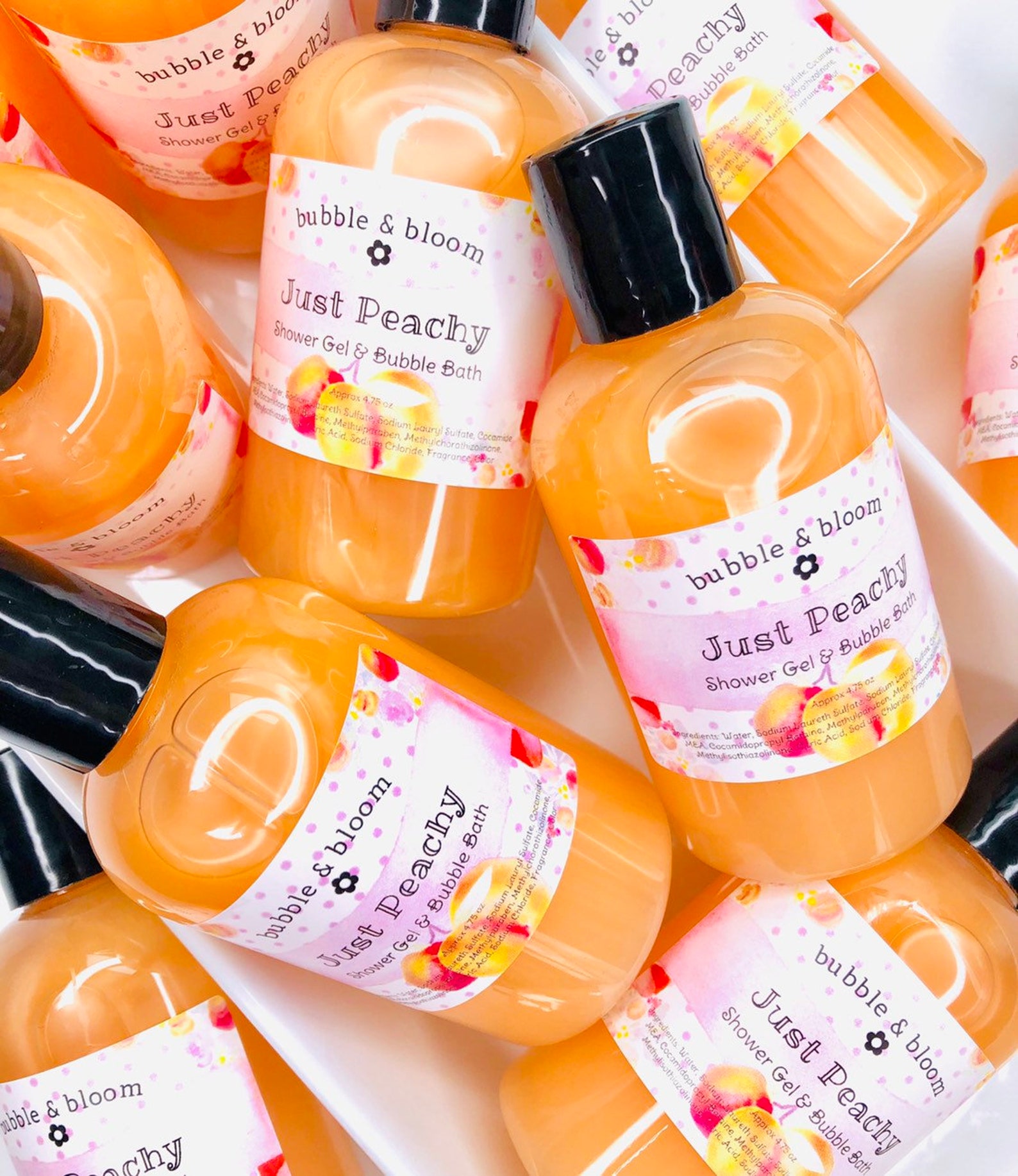 Just Peachy Shower Gel and Bubble Bath Peach Body Wash Peach Etsy