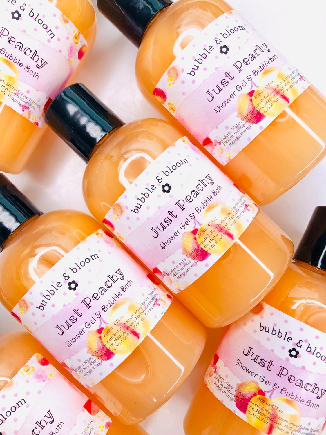 Just Peachy Shower Gel and Bubble Bath, Peach Body Wash, Peach Bubble…