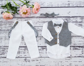 Vêtements de bébé bio, vêtements de bébé Boho, tenue de bénédiction de bébé, tenue de mariage de bébé