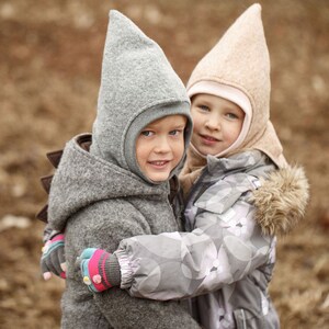 Kids winter hat, Dwarfs Hood, baby balaclava wool, Hood Helmet