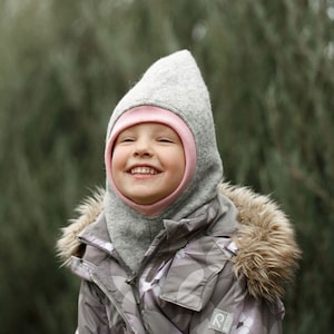 Kids winter hat, Dwarfs Hood, baby balaclava wool, Hood Helmet