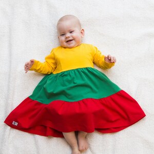 Lithuanian Girls Dress, Dress Gift for Girl, Girls Spring Dress, Long sleeve dress, Cotton dress,