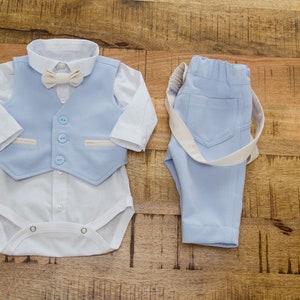 Ring Bearer Suit, Boys Formal Wear, Boy Baptism Outfit, Boys Linen Suit