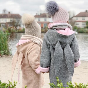 Baby girl jacket, Rabbit coat, Hoodies for girls, Bunny ears hoodie image 1