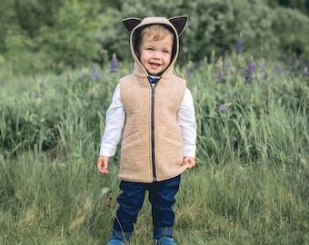 Cat Ear Hoodie, Long Wool Cardigan, Boys Waistcoat, Sleeveless Hoodie, Hoodie with Ears