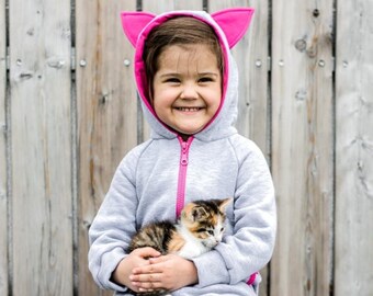 Cat Ear Hoodie, Cotton Overalls, Hoodie With Ears, Cool Hoodies