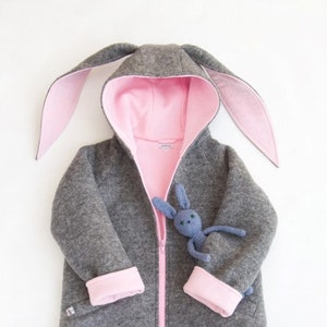 Baby girl jacket, Rabbit coat, Hoodies for girls, Bunny ears hoodie image 2