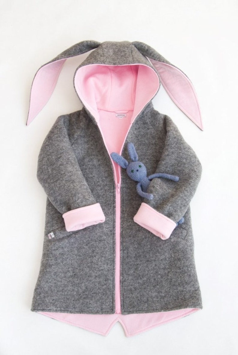 Baby girl jacket, Rabbit coat, Hoodies for girls, Bunny ears hoodie image 2