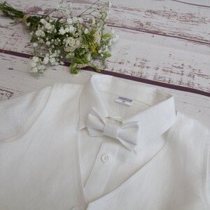 Baby Wedding Outfit, Ring Bearer Outfit, Boys Baptism Outfit, Boys Linen Suit image 5