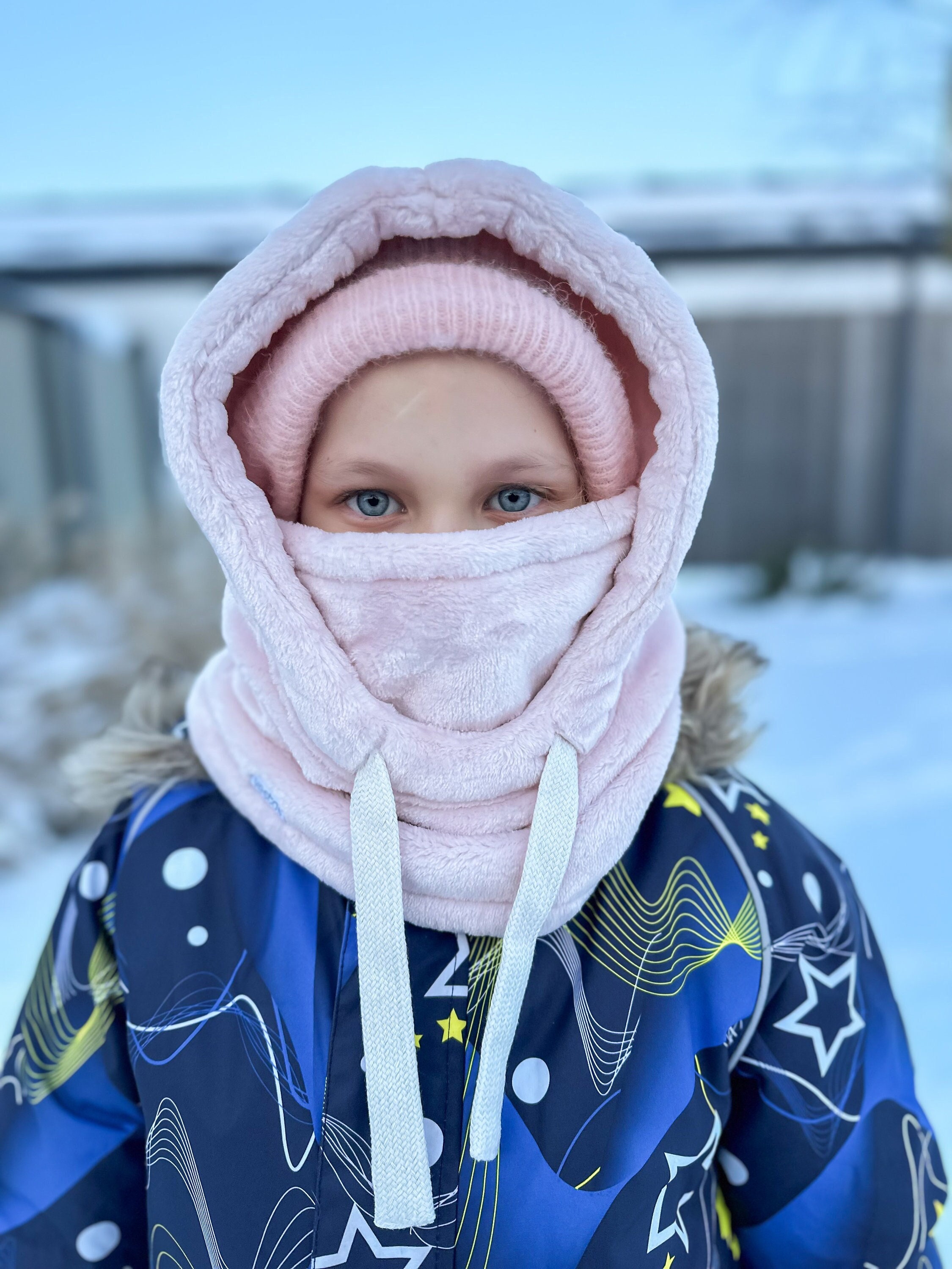 Acheter Cagoule d'hiver pour femme avec doublure polaire, coupe-vent,  tricot chaud, couverture complète, cagoule en peluche, masque de ski