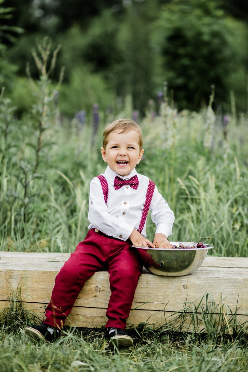 Fuchsia Peaked Lapel Ring Bearer Outfits With Two Breasted Online Newest Edition main image 1