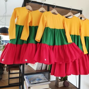 Lithuanian Girls Dress, Dress Gift for Girl, Girls Spring Dress, Long sleeve dress, Cotton dress,