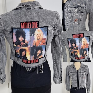 Jeans jacket Mötley Crüe women, denim jacket ladies