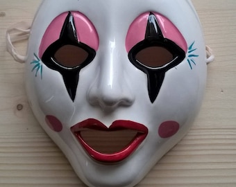 Hand Painted terracotta decorative mask made in Italy clown