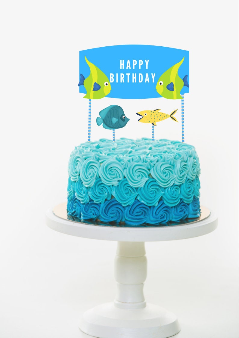 Under The Sea Fish Theme Birthday Cake Topper Etsy Nederland