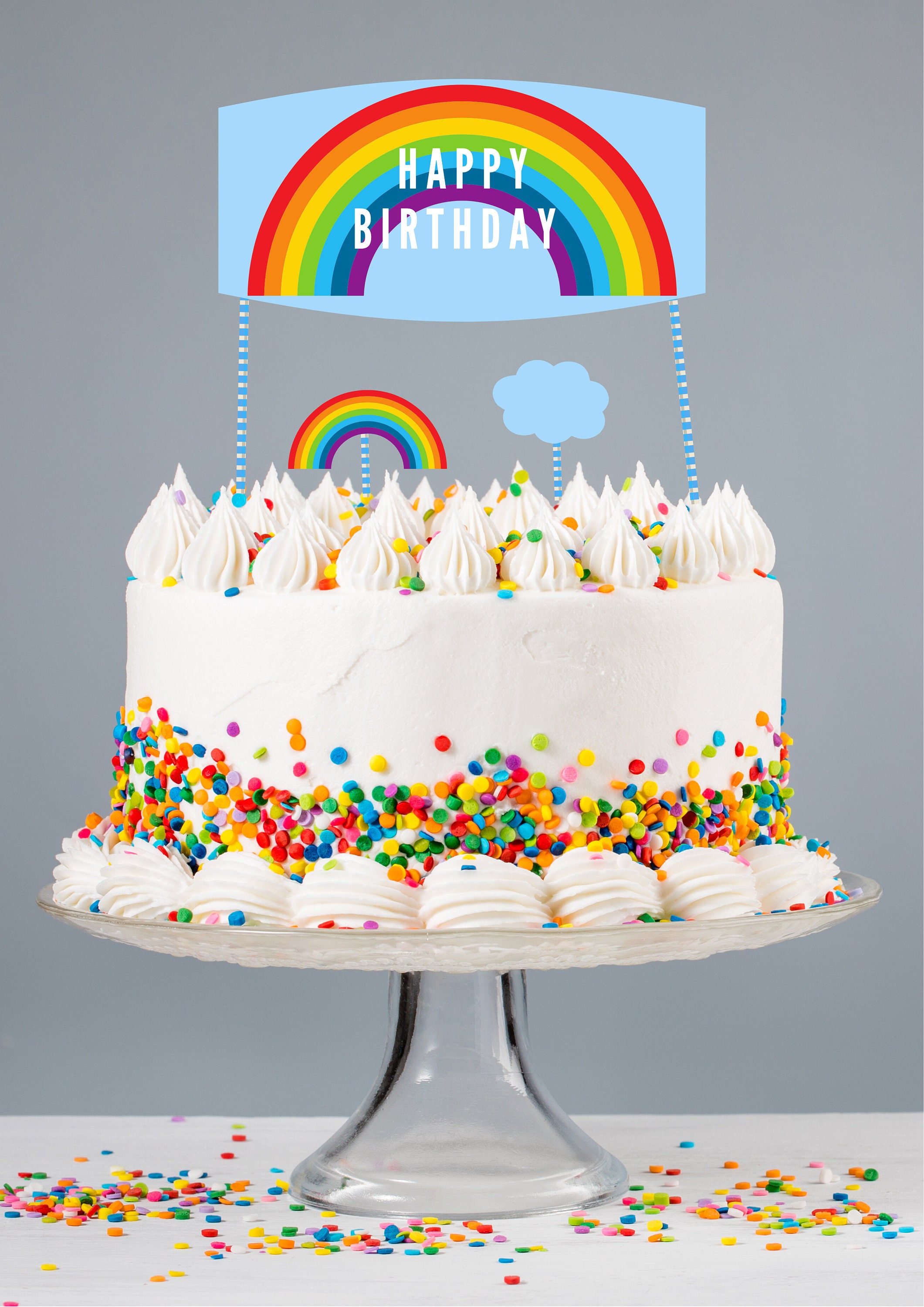 Rainbow Theme Birthday Cake Topper Etsy rainbow-theme-birthday-cake-topper-etsy