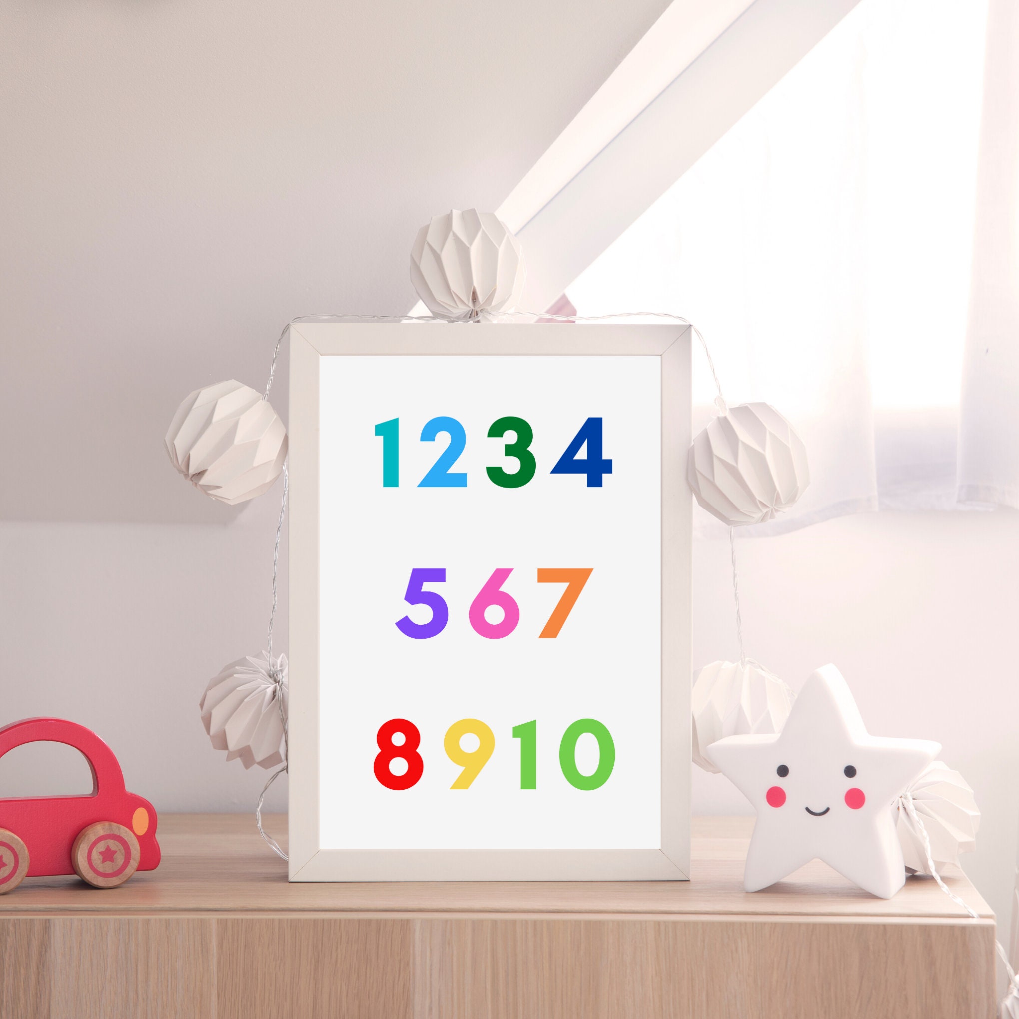 Rainbow Numbers 1-10 - Digital Print - Perfect for Playrooms