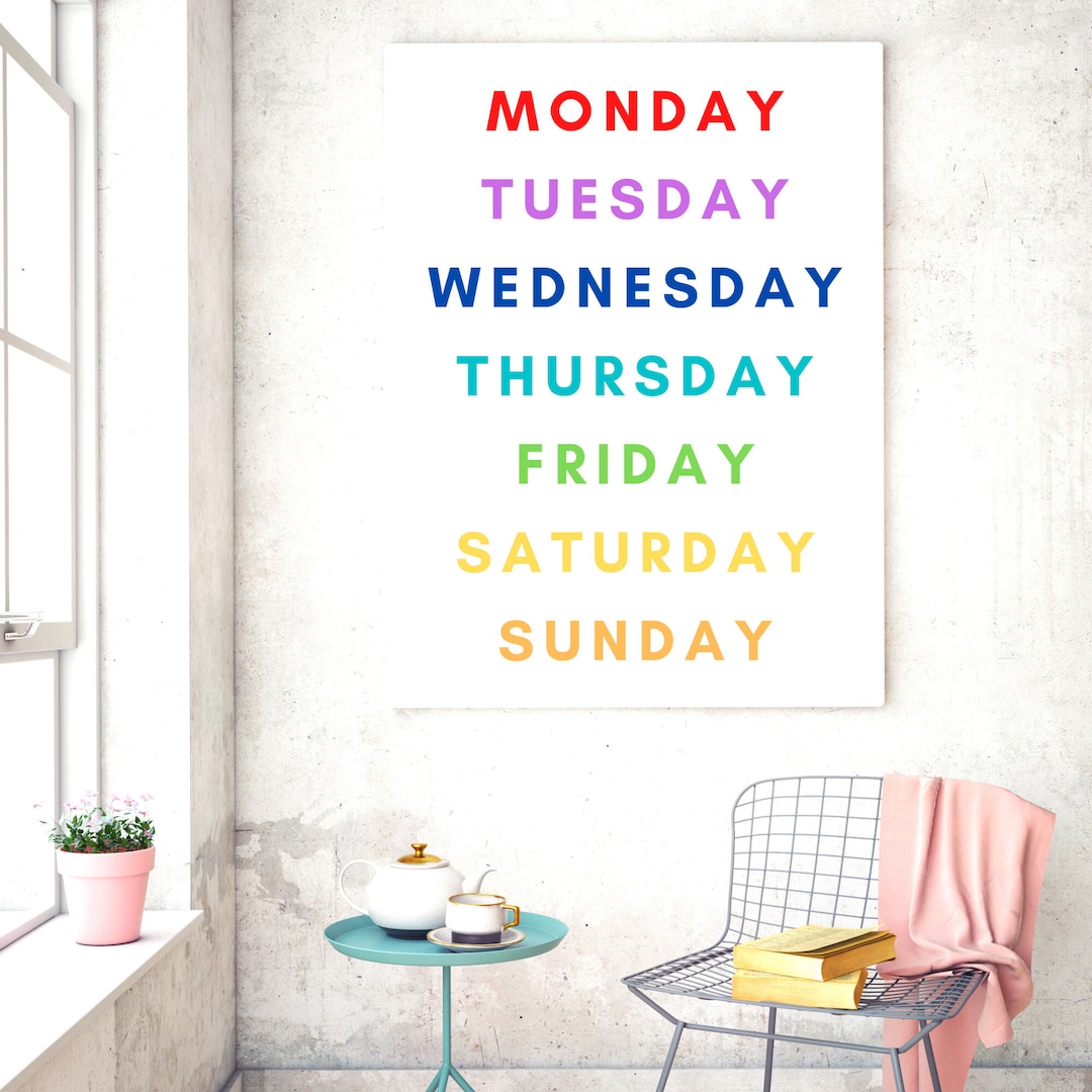 Rainbow Days of the Week - Digital Print - Perfect for Playrooms ...