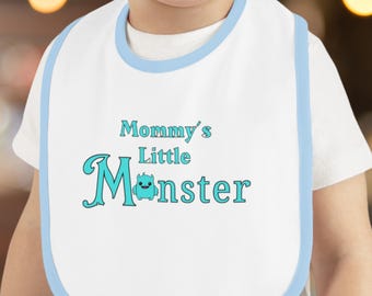 Mamas kleines Monster Lätzchen Einheitsgröße 5 Farbvarianten Junge, Mädchen Perfekt für Mealtime, Baby-Duschen, Kleinkind-Lätzchen, Babyfütterung