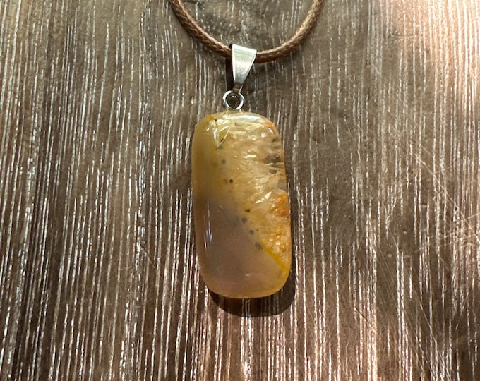 Agate Pendant Necklace |  Rectangle Pendant Necklace