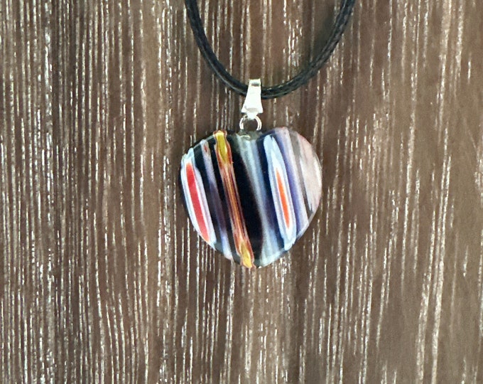 Millefiori Heart Pendant | Glass Heart Pendant Necklace
