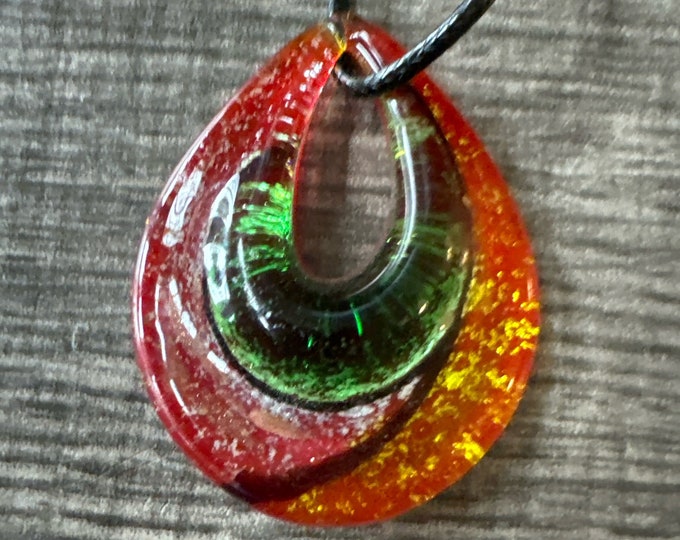 Red Teardrop Pendant | Murano Glass Teardrop | Teardrop Pendant Necklace