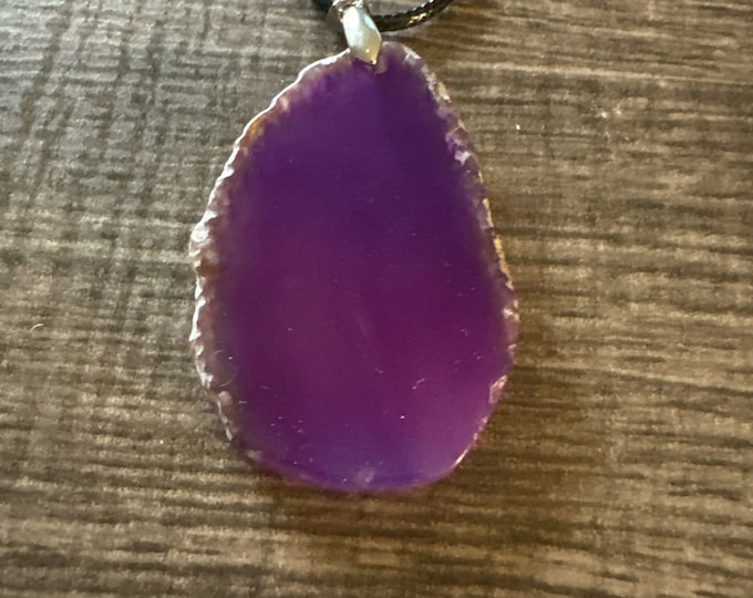 Purple Agate Pendant | Freeform Pendant Necklace