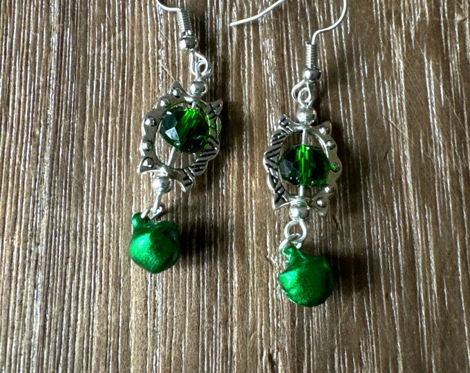 Green Bell Earrings