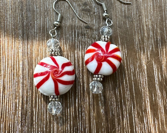 Peppermint Candy Earrings | Candy Cane Earrings