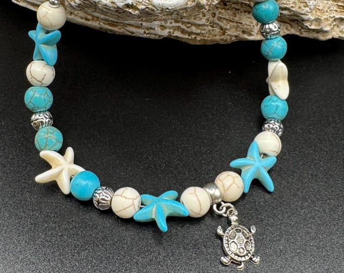 Howlite Starfish Anklet