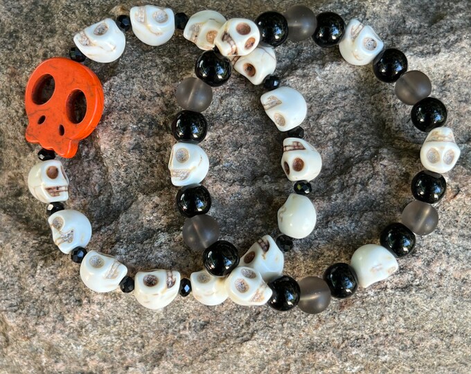 Howlite Skull Bracelets (2pc)