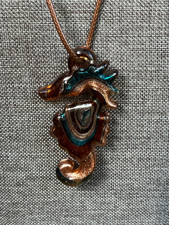 Murano Glass Seahorse Pendant Necklace Etsy