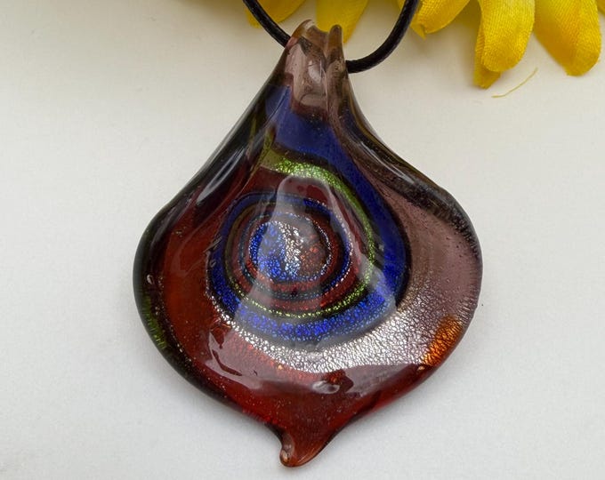 Lampwork Glass Leaf Pendant | Leaf Pendant Necklace