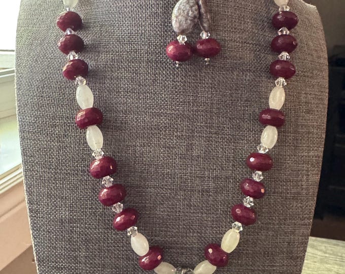 Statement Necklace | Gemstone Necklace| Cherry Quartz | Agate pendant