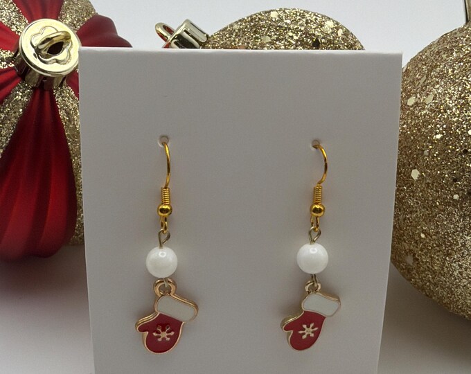 Red Mitten Earrings | Winter Earrings | Christmas Earrings | Stocking Stuffers