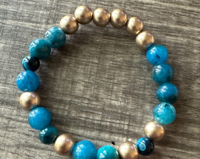 Blue Tiger Eye Stretch Bracelet | Beaded Bracelet | Morse code - Faith | Message in a Bracelet | Quote Bracelet