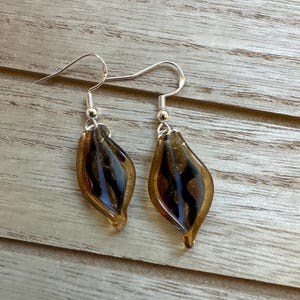 Pendientes de cristal de Murano color dorado