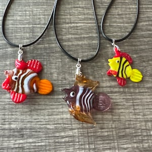 Glass Fish Pendant | Lampwork Glass Fish Necklace | Fish Pendant Necklace
