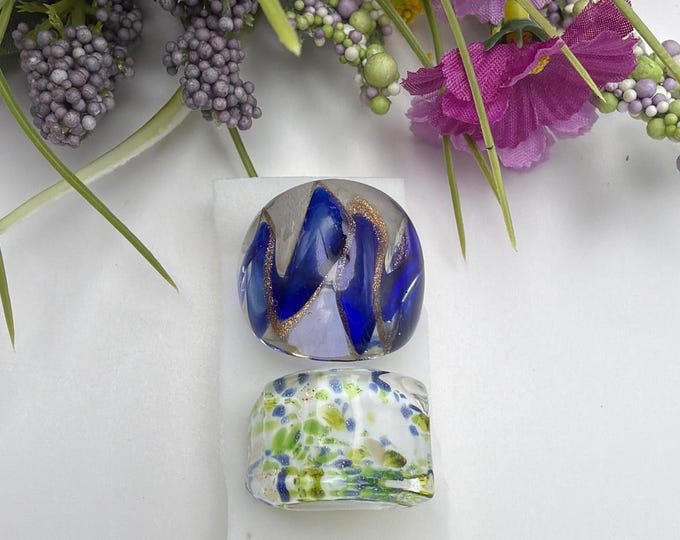 Size 8 - Assorted Glass Rings - Millefiori Glass Rings | Murano Glass Inspired Glass Rings