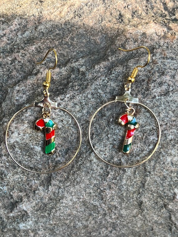 Candy Cane Hoop Earrings